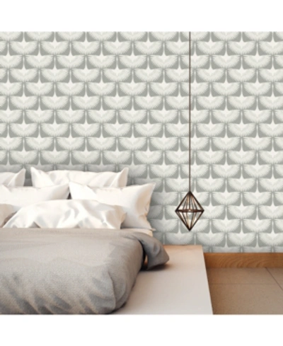 Tempaper Genenieve Gorder For  Feather Flock Peel And Stick Wallpaper In Chalk