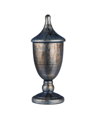 Ab Home Lidded Trophy With Shiny Metallic Cloud Finish