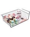 Basicwise Vintiquewise Hanging Under Shelf Metal Storage Basket, Set Of 2 In Black