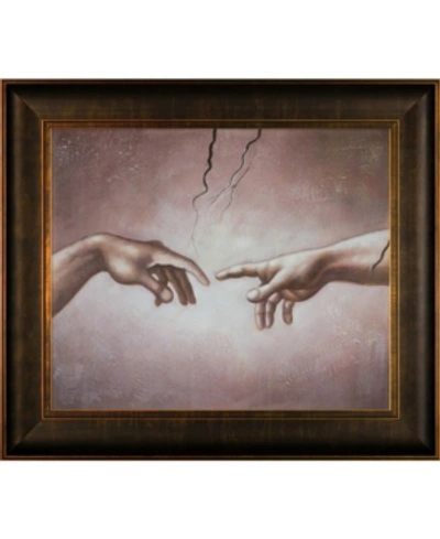 La Pastiche By Overstockart Creation Of Adam With Veine D'or Scoop Frame, 26.5" X 30.5" In Multi