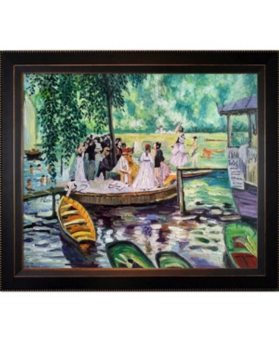 La Pastiche By Overstockart La Grenouillere The Frog Pond With Veine D'or Angled Frame, 22" X 26" In Multi