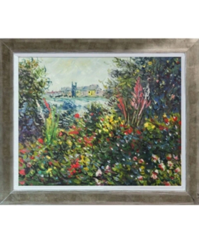 La Pastiche By Overstockart Flowers At Vetheuil, 1881 With Silhouette, 10.4" X 12.4" In Multi