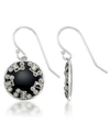 MACY'S SQUARE ONYX DISC DANGLE EARRINGS