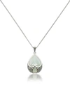 Macy's Jade Heart Shape Teardrop Pendant And A Curb Chain In Green