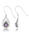 MACY'S AMETHYST OPEN WORK TEARDROP DANGLE EARRINGS