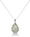 MACY'S FACETED JADE TEARDROP PENDANT AND A CURB CHAIN