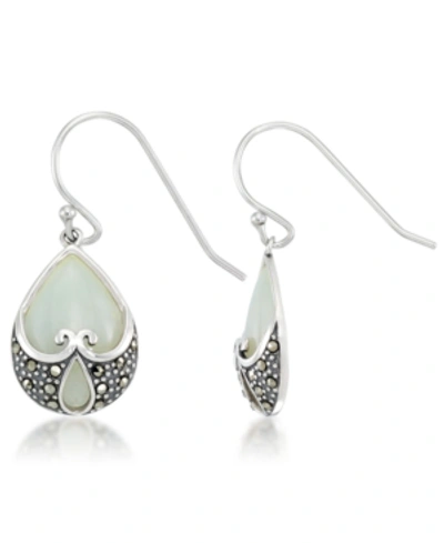 Macy's Jade Heart Shape Teardrop Dangle Earrings In Green