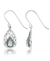 MACY'S BLUE TOPAZ OPEN WORK TEARDROP DANGLE EARRINGS