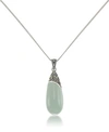 Macy's Jade Elongated Pendant And A Curb Chain In Green
