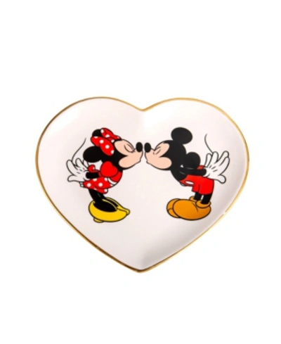 Disney Mickey & Minnie Heart Trinket Dish In White