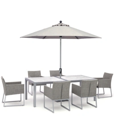 Furniture Taft Outdoor Aluminum 7-pc. Set (84" X 42" Rectangle Dining Table & 6 Dining Chairs) With Sunbrella 