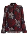 A.l.c Women's Beatrix Floral Silk Blouse In Midnight Pink Red