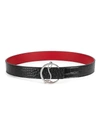 Christian Louboutin Croc-embossed Leather Belt In Nocturne Silver