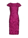Theia Bead-embellished Petal Dress In Magenta