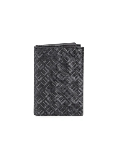 Alfred Dunhill Signature Leather Card Case In Black