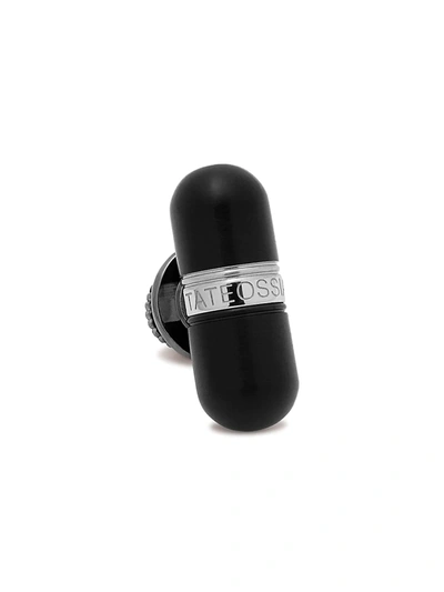 Tateossian Metallic Pill Lapel Pin In Black