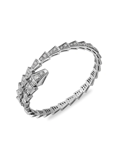 Bvlgari Women's Serpenti Viper 18k White Gold & 3.04 Tcw Diamond Bracelet