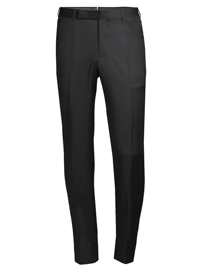 Ermenegildo Zegna Micronsphere Classic Fit Wool Dress Pants In Black