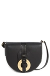 Chloé Darryl Leather Crossbody Saddle Bag In 4e7 Light Cloud