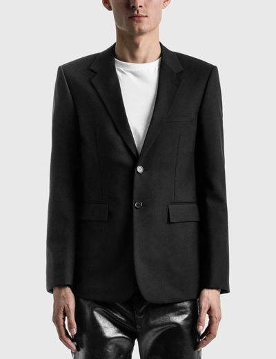 Saint Laurent Long Single-breasted Blazer In Black