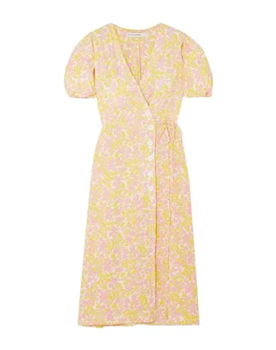 Faithfull The Brand Midi Dresses In Yellow