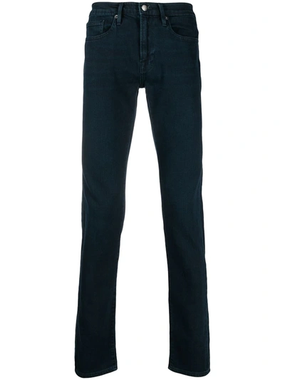 Frame Mid-rise Skinny Jeans In Blue