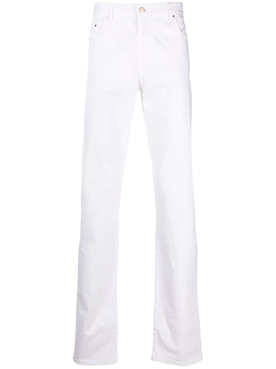 Paul & Shark Slim-cut Five-pocket Trousers In White