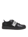 MOSCHINO SLIP ON IN LEATHER WITH LOGO BAND,MB15032G1CGA100A
