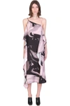 OFF-WHITE LIQUID MELT DRESS IN BLACK VISCOSE,OWDB302R21FAB0023110