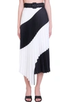 Off-white Pleated Skirt In White And Black In White