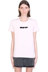 OFF-WHITE OFF BOLD FLOCK T-SHIRT IN ROSE-PINK COTTON,OWAA049R21JER0073010