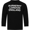 BURBERRY BLACK T-SHIRT FOR KIDS WITH LOGO,8031662 A1189