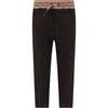 Burberry Icon Stripe Drawstring Trousers In Black