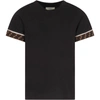 FENDI BLACK T-SHIRT WITH DOUBLE FF FOR KID,11681457