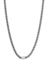 Nadri Wrap Party Cubic Zirconia Curb Chain Necklace In Rhodium
