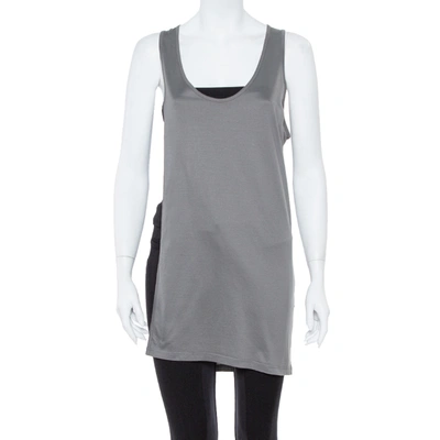 Pre-owned Dior Grey Cotton Open Asymmetric Tank Top S