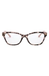 Prada 53mm Cat Eye Optical Glasses In Pink