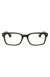 Ray Ban 51mm Square Optical Glasses In Havana