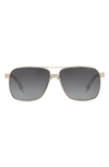 Versace 59mm Aviator Sunglasses In Pale Gold/ Grey Gradient