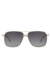 Versace Womens Gold Ve2174 Polarised Square-frame Steel Sunglasses In Pale Gold/ Grey Gradient