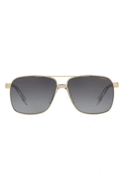 Versace 59mm Aviator Sunglasses In Pale Gold/ Grey Gradient