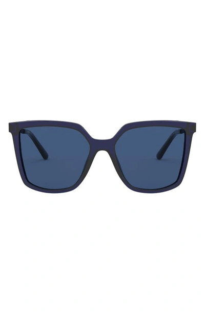 Tory Burch Miller Square Sunglasses In Solid Blue