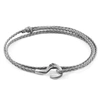 Anchor & Crew Classic Grey Charles Silver & Rope Skinny Bracelet