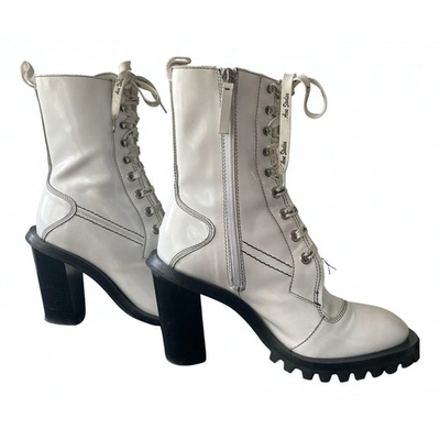 Pre-owned Acne Studios Leather Boots In White