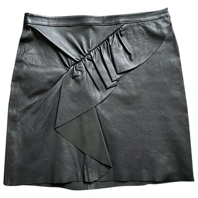 Pre-owned Ba&sh Leather Mini Skirt In Black