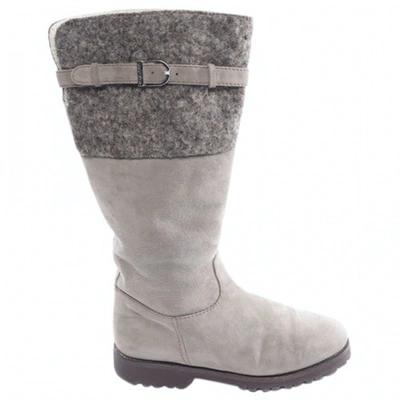 Pre-owned Unützer Leather Boots In Grey