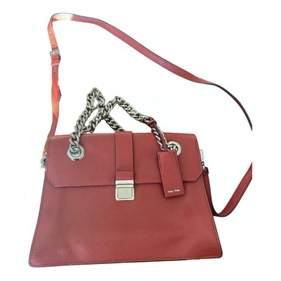 Pre-owned Miu Miu Madras Leather Crossbody Bag In Red