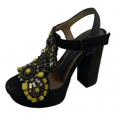 Pre-owned Marni Cloth Sandals In Black