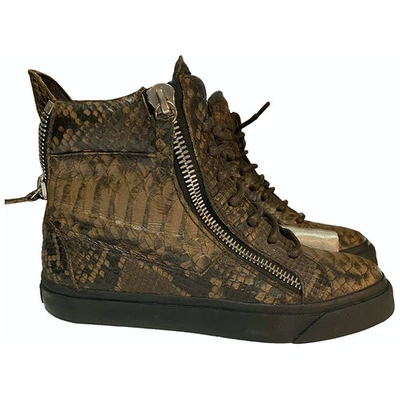 Pre-owned Giuseppe Zanotti Leather Trainers In Brown