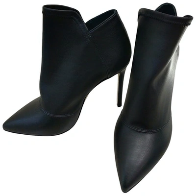 Pre-owned Greymer Leather Ankle Boots In Black